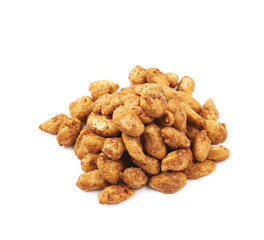Fototapeta na wymiar Pile of sugar coated peanuts isolated