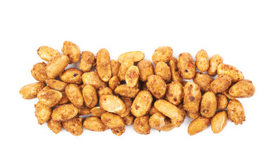 Pile of sugar coated peanuts isolated