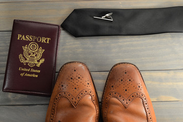 Arrangement of fancy business travel things