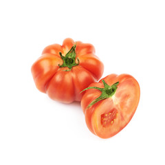 Ripe red beef tomato isolated