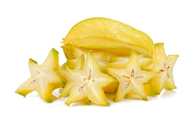 Fototapeta premium Sliced star apple isolated on the white background