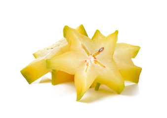 Fototapeta premium Sliced star apple isolated on the white background