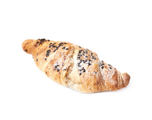 Chocolate croissant pastry isolated