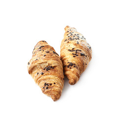 Chocolate croissant pastry isolated
