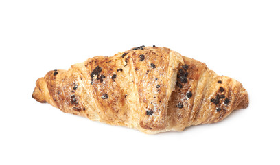 Chocolate croissant pastry isolated