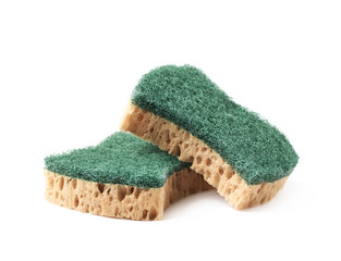 Two kitchen sponges isolated