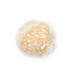 Ball of raw dough isolated