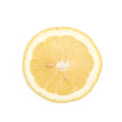Single slice of a lemon isolated