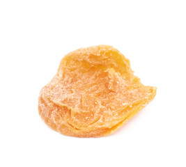 Single dried apricot isolated