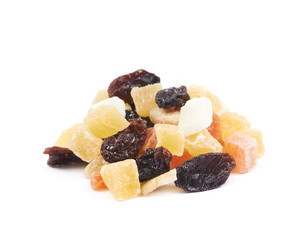 Nuts and dried fruits mix isolated