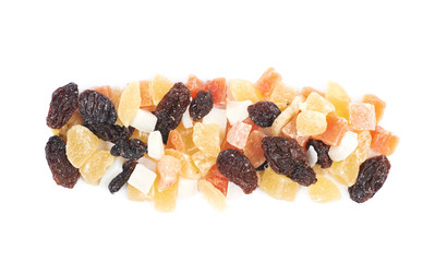 Nuts and dried fruits mix isolated