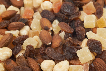 Mix of dried fruits and nuts