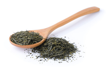 dry tea on white background