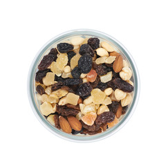 Jar of nuts and dried fruits