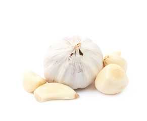 Pile of garlic bulb and cloves