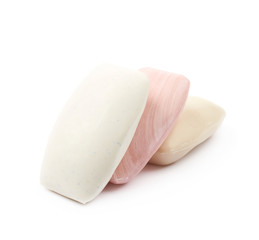 Three pieces of soap isolated