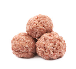 Pile of minced meat balls isolated
