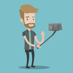 Man making selfie vector illustration.