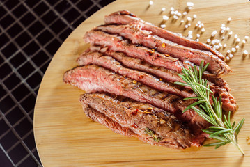 tasty steak with sauce