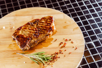 tasty steak with sauce