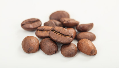 Coffee beans on white background