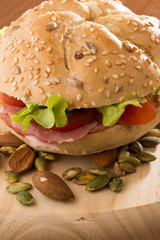 Sandwich with fresh smoked meat