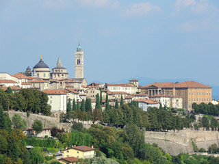 Fototapeta na wymiar Bergamo - Old city (Città Alta). One of the beautiful city in Italy. Lombardia. Landscape the hills of Bergamo