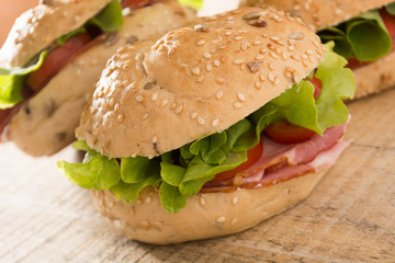 Sandwiches with fresh smoked meat