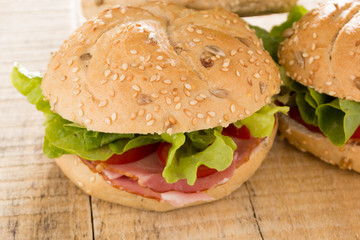 Sandwiches with fresh smoked meat