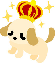 The cute dog and a crown