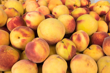 New peach for sale at city farmers market