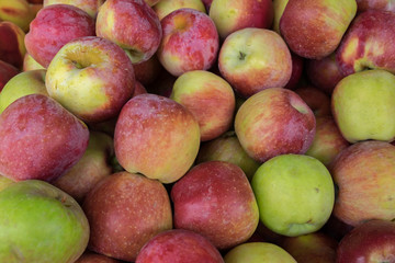 Green red new apples  for sale at city market