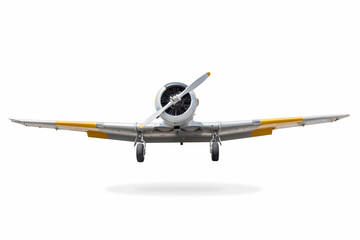 Retro plane isolated on white background with path