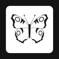 Butterfly with spots on wings icon in simple style isolated on white background. Fly symbol