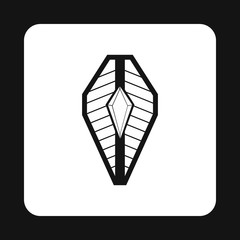 Shield with pattern icon in simple style isolated on white background. War symbol