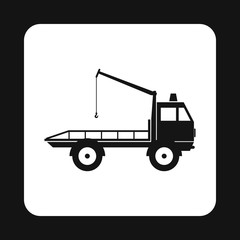 Tow truck icon in simple style isolated on white background. Transport and service symbol