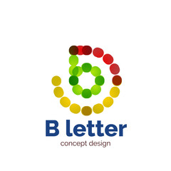 Vector modern minimalistic dotted letter concept logo