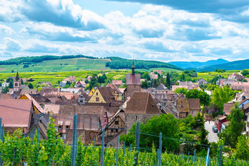 Naklejka premium Riquewihr village, Alsace, France