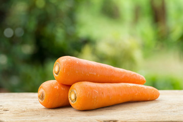 carrot on wooden background