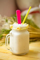 Fruit Smoothies on wooden table