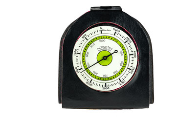 Altimeter and barometer for hiking on white background   