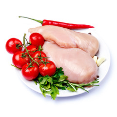 Raw chicken breast fillets