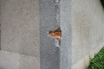 Fixing, Repair House Facade Wall Cracks. Cracking In House Facade