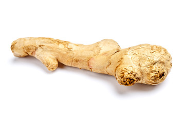 fresh ginger on white background