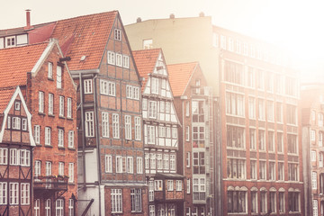 Various old and modern apartment buildings