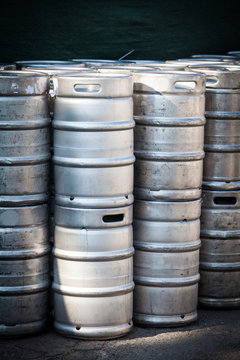 Stack of beer barrels