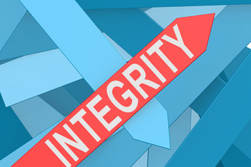 Integrity arrow pointing upward - obrazy, fototapety, plakaty