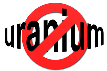 Stop uranium sign in red