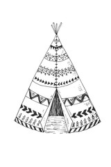 North American Indian tipi with tribal ornament © lisagerrard99