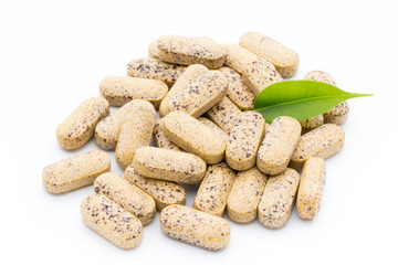 Alternative Medicine. Vitamin capsules. Homeopathic supplement.